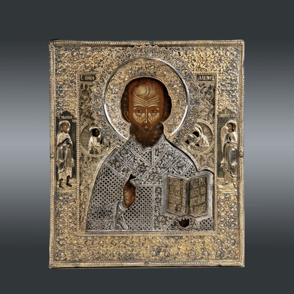 Икона Николай Чудотворец в окладе